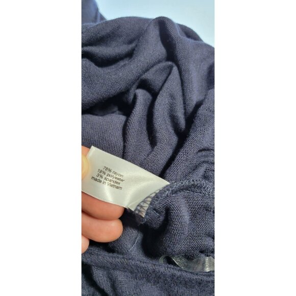 Lane Bryant Navy Blue 3/4 Sleeve Crew Neck Drawstring Waist Jumpsuit 14/16 - Picture 11 of 13